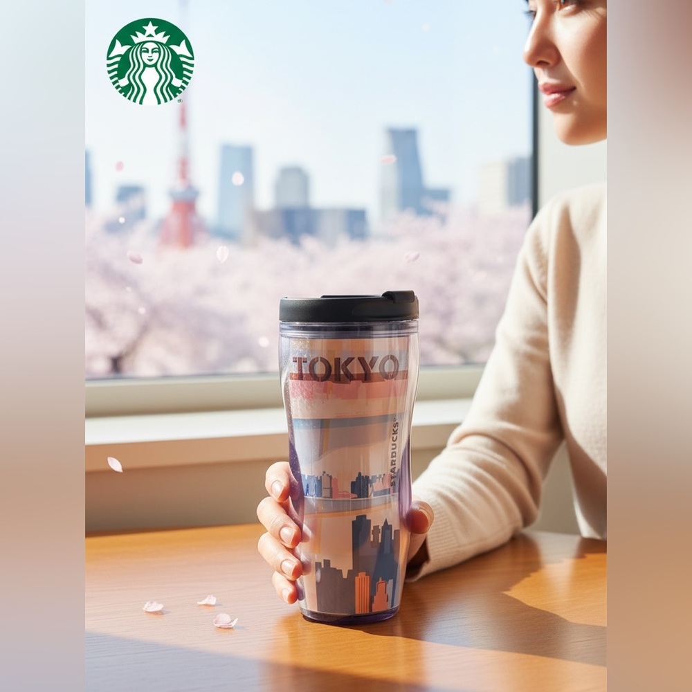 Starbucks Tokyo City Collection Tumbler 2012 Japan Skyline Travel Mug 12oz‎